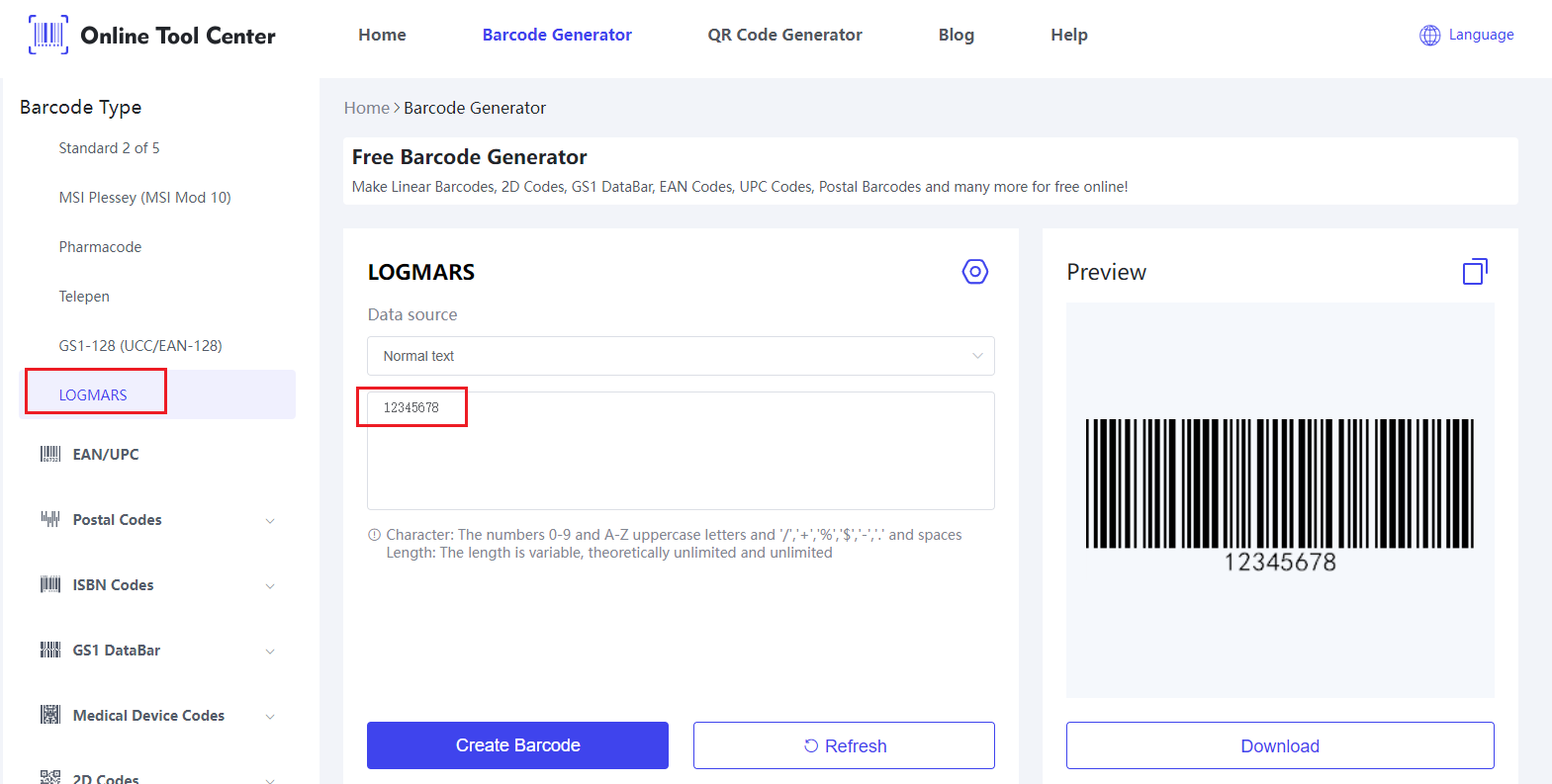 LOGMARS barcodes.png बनाएँ