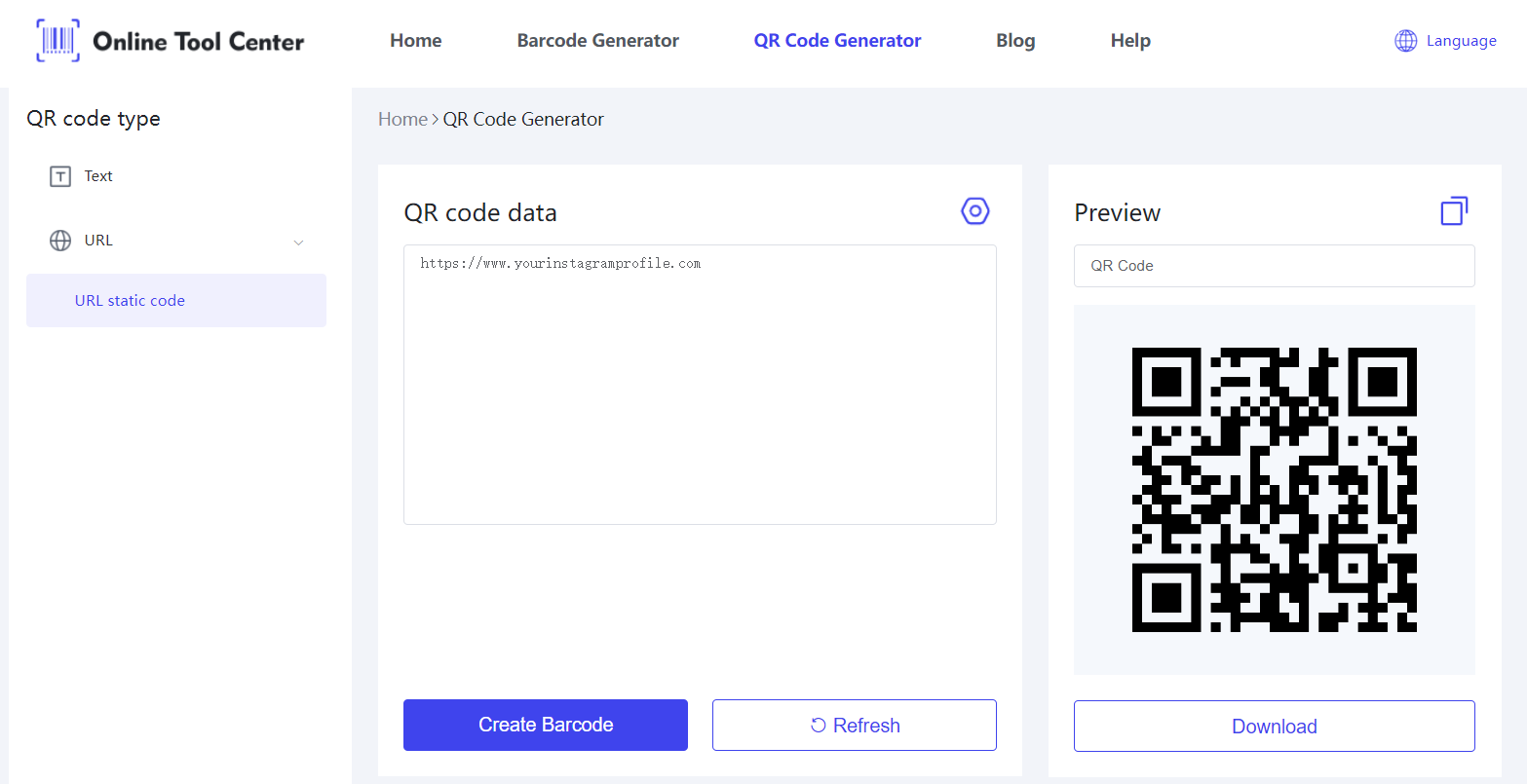 इंस्टाग्राम के लिए qr कोड बनाएँ