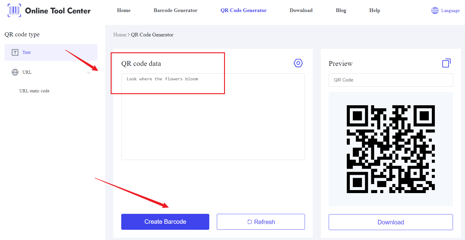 पूर्वी अंडी qr कोड बनाएँ