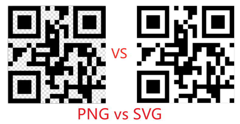 qr कोड.png के लिए png vs svg