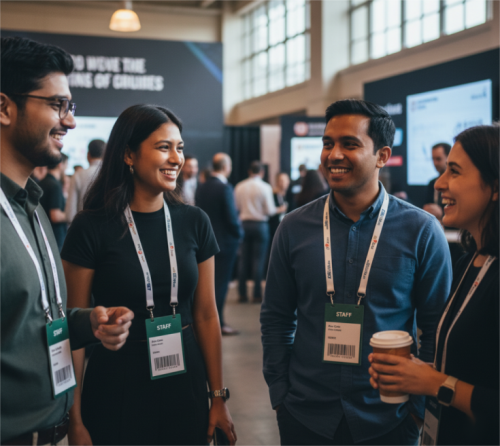 बारकोड के साथ वेंट बैज