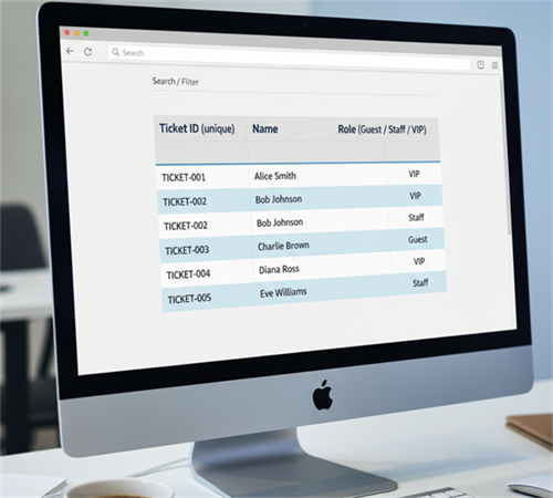 वेंट पंजीकरण एक्सेल