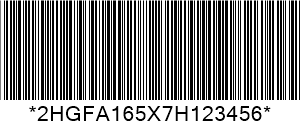 कोड 39 VIN Barcode