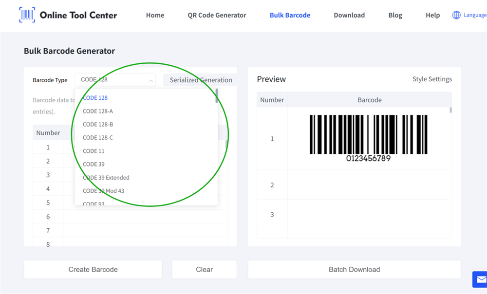 bulk barcode generator थोक बारकोड जनरेटर