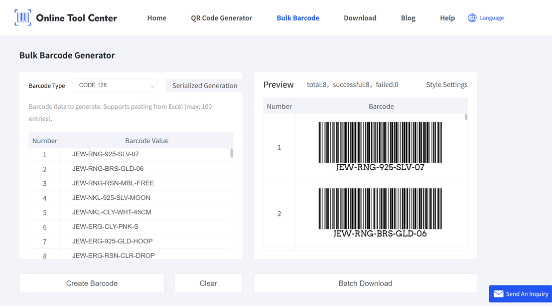 बारकोड जनरेशन