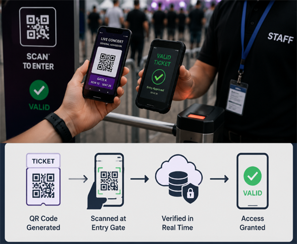 how QR code ticket validation work QR कोड टिकट सत्यापन कैसे काम करता है